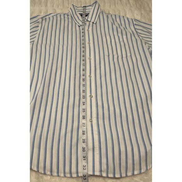 Men's Croft & Barrow Striped Button-Down White Dress Shirt Cotton Blend Size L - Picture 6 of 16